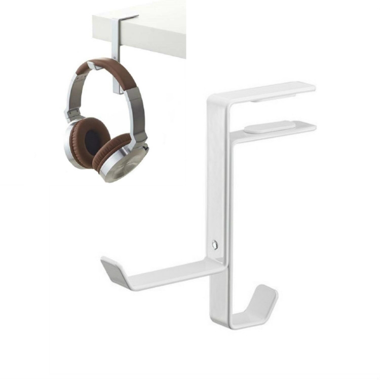 

Headphone Stand Desktop Headset Hook Metal Bag Hanger, Color:White