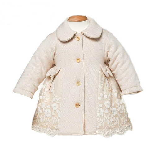 

Winter Female Baby Natural Colored Cotton Warm Single-breasted Lace Coat, Height:73cm(Llight Brown)