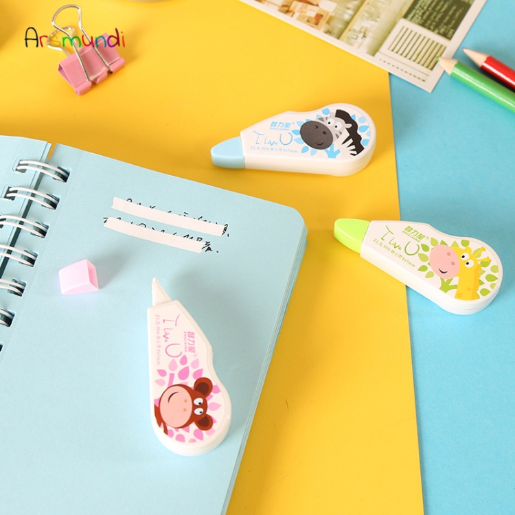 

K00604028 3 PCS Creative Cute Cartoon Animal Correction Belt Office School Supplies Student Stationery Random Color Delivery