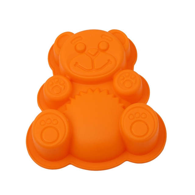 

Silicone Bear Cake Mould Cartoon Mould DIY Baking Tool(Orange)