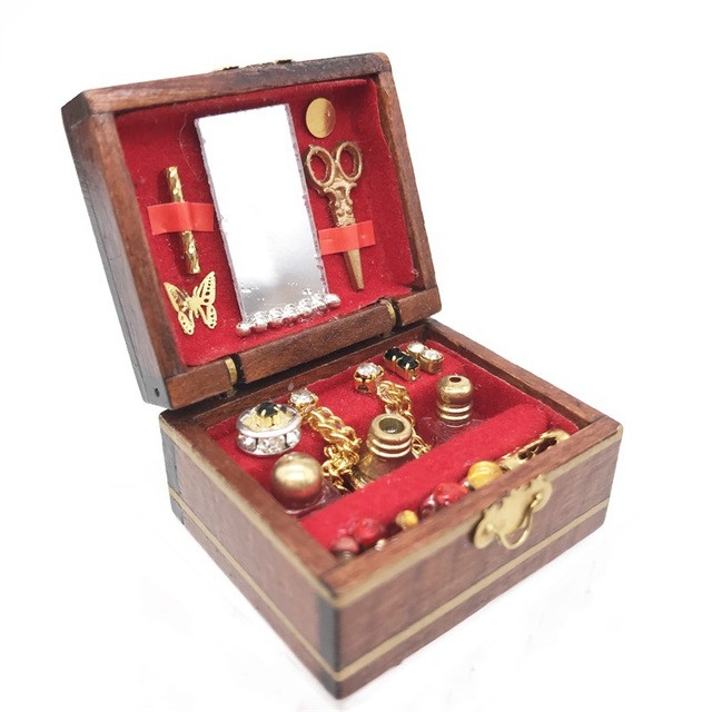 

Doll House Mini Vintage Jewelry Box Accessories Children Educational Toys