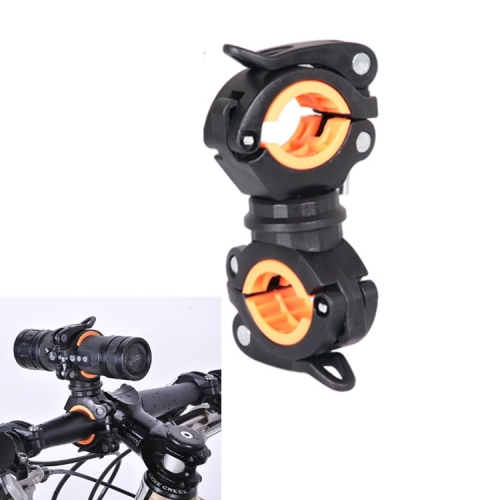 

360 Lamp Holder Bicycle Flashlight Lamp Clip Fixing Bracket(Black Orange)