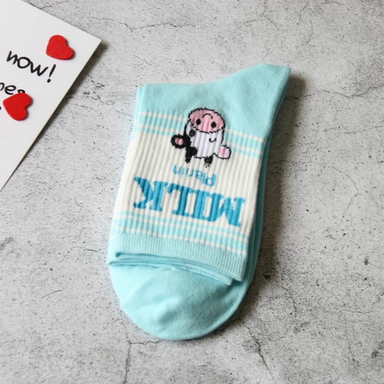 

Cute Fruit Animal Pattern Cotton Socks, Size:One Size(Blue Cow)