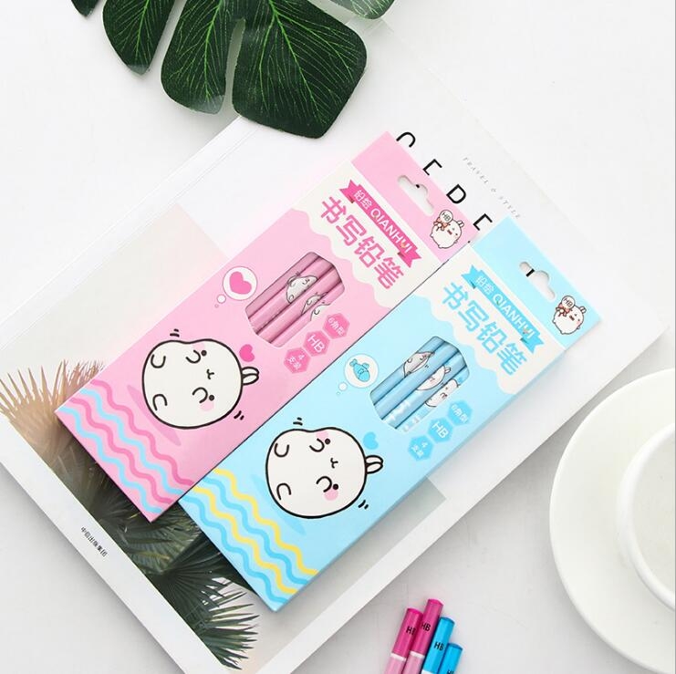 

2 PCS Cute Rabbit Hexagon HB Standard Pencil Set Children Sketch Draw Pen Art Supplies