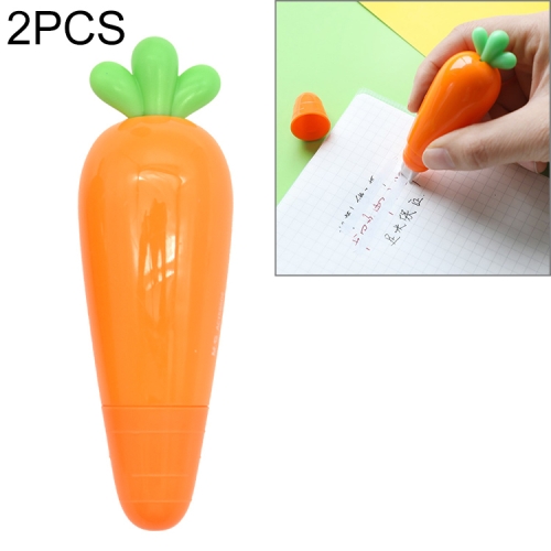 

G908 2 PCS Cute Creative Carrot Eggplant Vegetables Correction Tape Office School Supplies Student Stationery(Carrot)