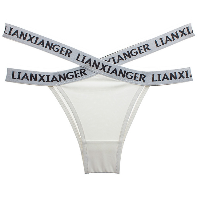 

Sporty Style Design Ladies Panties Thongs, Size:One Size(White)
