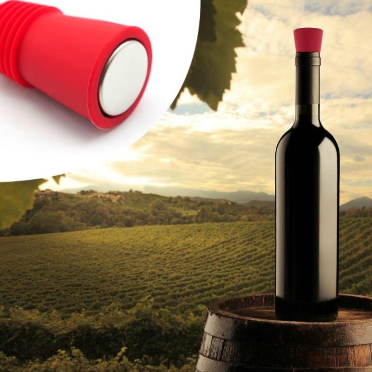 

Food Grade Silicone Wine Stopper Creative Preservation Bottle Stopper(Red)