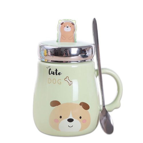 

2 PCS Cartoon Animal Ceramics Mugs Coffee Milk Tea Cup Couple Mobile Phone Holder Children Drinkware Green, Package:Gift