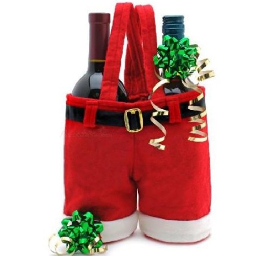 

Santa Claus Suspenders Pants Candy Bottle Gift Bag Decoration