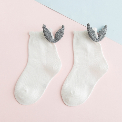 

Girls Fashion Personality Wings Socks Baby Cotton Socks, Color:White(M)