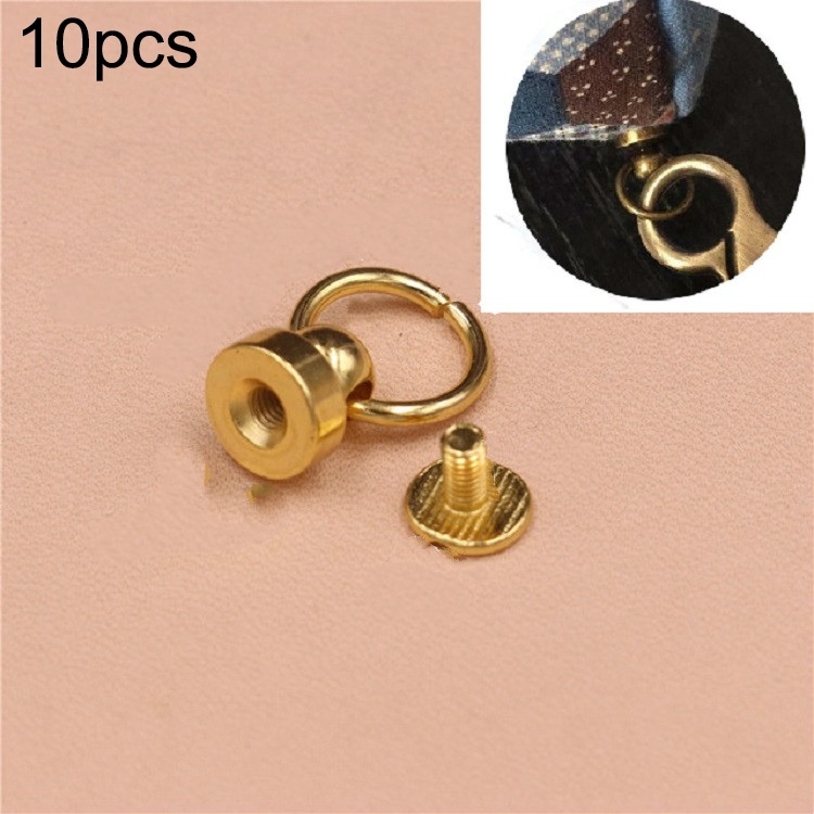 

10 PCS Pure Copper Belt Ring Handle Luggage Accessories(Gold)
