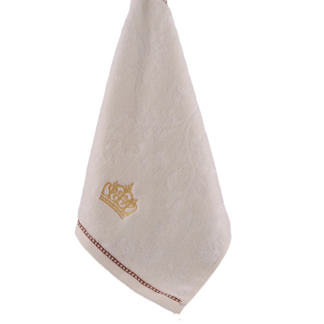 Cotton Soft Hand Face Towel Square Towel Absorbent Crown Embroidery Towel