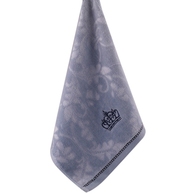 

Cotton Soft Hand Face Towel Square Towel Absorbent Crown Embroidery Towel(Light Gray)
