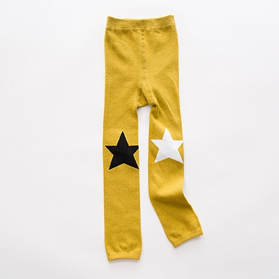 

Combed Cotton Children Leggings Knee Mouth Love Stars Children Tights Pantyhose, Size:115cm(Ginger Stars)