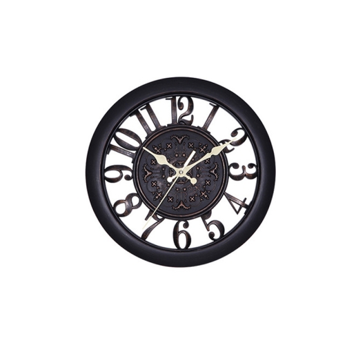 

Home Round Retro Living Room Quartz Wall Clock(Antique Black)