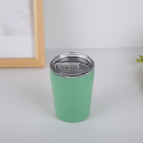 

2 PCS 8oz Portable Vacuum Insulated Beer Mug Stainless Steel Travel Mug Coffee Cup With Lids(Green)