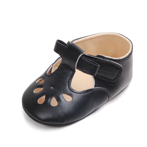 

Princess Baby Girl Anti Slip Hollow Out First Walkers PU Leather Shoes, Shoe Size:11cm(Black )