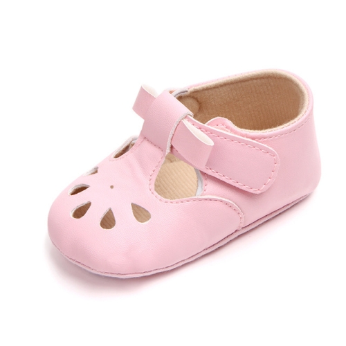 

Princess Baby Girl Anti Slip Hollow Out First Walkers PU Leather Shoes, Shoe Size:13cm(Pink )