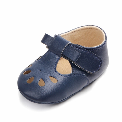 

Princess Baby Girl Anti Slip Hollow Out First Walkers PU Leather Shoes, Shoe Size:13cm(Blue)