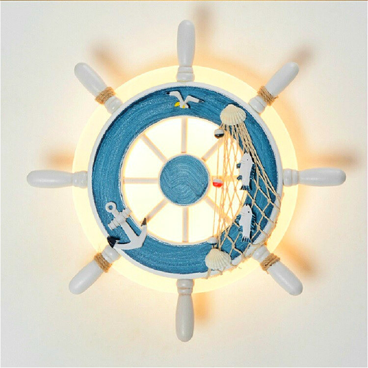 

Blue LED Creative Helmsman Modern Minimalist Children Lamp Indoor Lighting Wall Lamp, Color Temperature:Warm White (2700-3500K)