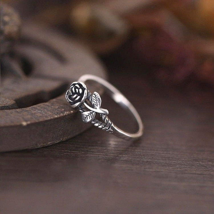 

Women Vintage Rose Simple Engagement Ring Jewelry Fashion Jewelry, Ring Size:9