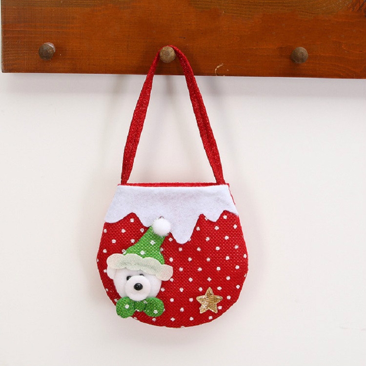 

2 PCS Christmas Gift Bag Candy Bag Christmas Tree Pendant Christmas Decoration(Bear)