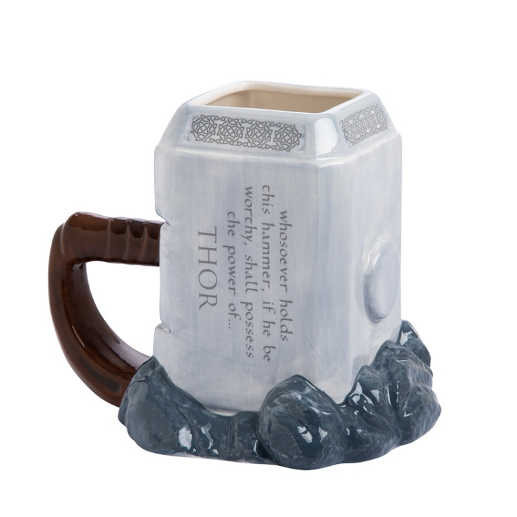 

600ML 3D Thor Coffee Mugs Hammer Ceramic Cups Large Capacity Creative Drinkware