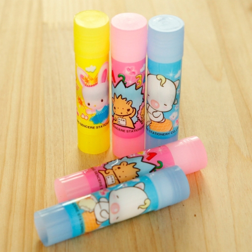 

10 PCS Student Cartoon Pattern Solid Glue Stick Environmental Sticky Strong Office Glue, Weight:23g