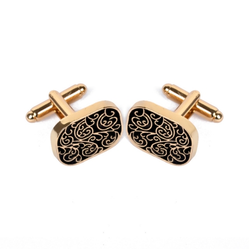 

High-end men shirts Cufflinks collocation accessoriesgifts classic Mens Fashion Design carving(Gold)
