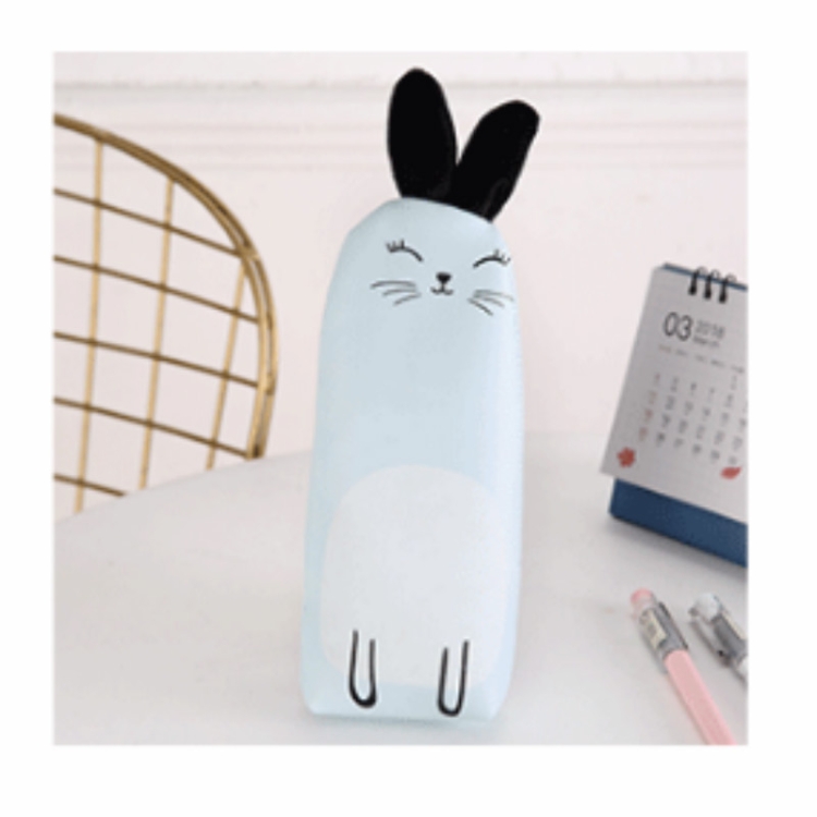 

PU Cartoon Lovely Rabbit Shape Pencil Bag(Blue)