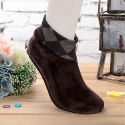 

Men Thicken Winter Warm Boat Socks Elastic Indoor Floor Socks(Brown)