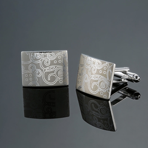 

1 Pair Stainless Steel Old Craftsman Hand Laser Engraving Cufflinks(sliver)