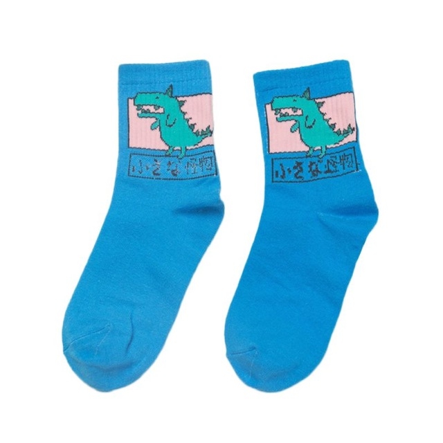 

Cartoon Pattern Cotton Tube Socks Skateboard Sports Socks, Size:One Size(Blue)