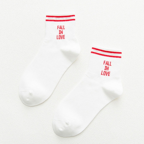 

English Letter Outdoor Sports Tube Cotton Socks, Size:One Size(Red )