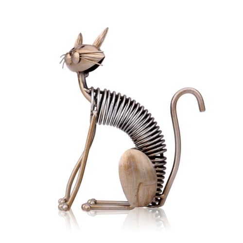 

Vintage Iron Art Cat Home Decor Handicraft(Sitting Cat)