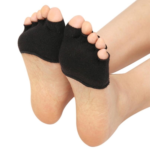 

Women Invisible Non-slip Toe Socks Five Finger Socks(Black Open Toe)