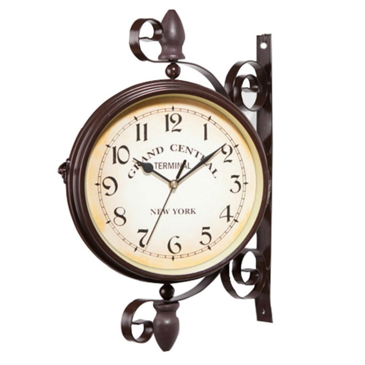 

Classic Creative Cafe Decoration Bar Double-sided Wall Clock(As Show)
