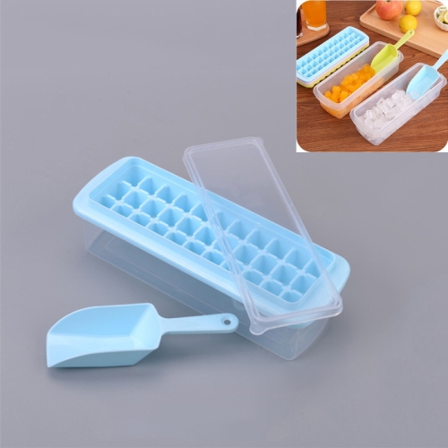 

Creative 33 Grid DIY Ice Cube Box Plastic Homemade Ice Cube Mould with Cover & Shovel(Blue)