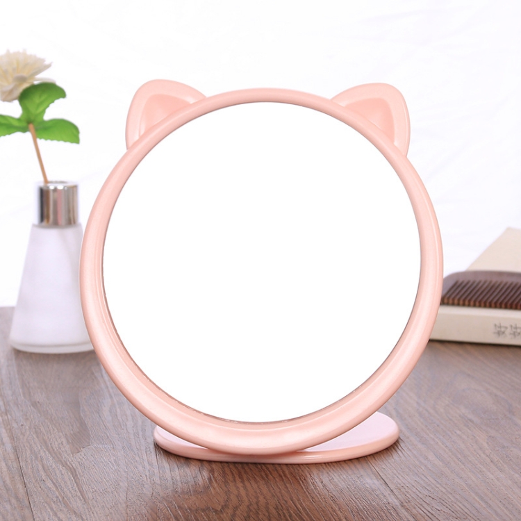 

2 PCS Creative Rabbit Ears Desktop Makeup Mirror Girls Birthday Gifts(Pink)
