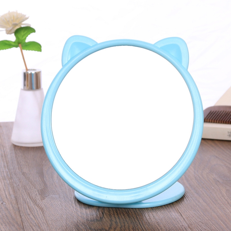 

2 PCS Creative Rabbit Ears Desktop Makeup Mirror Girls Birthday Gifts(Sky Blue)