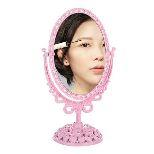 

Retro Double-Sided Vanity Mirror Simple Large Portable Mirror(Pink)