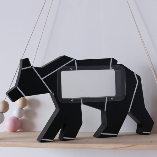 

Nordic Home Decoration Wooden Polar Bear Pattern Money Boxes(Black)