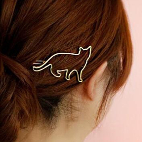 

Lovely Metal Cat Shape Girls Hair Clip Fashion Hair Accessories(Silver)