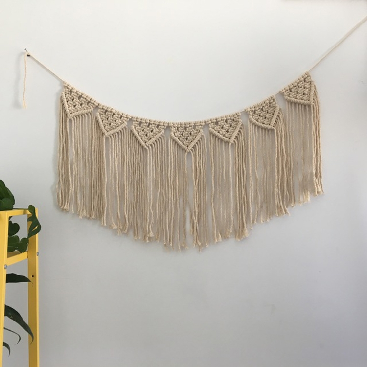 

Vintage Handmade Lace Fringe Wall Hanging Home Decoration, Size:89x35CM