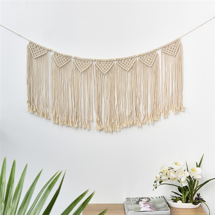 

Vintage Handmade Lace Fringe Wall Hanging Home Decoration, Size:82x50CM
