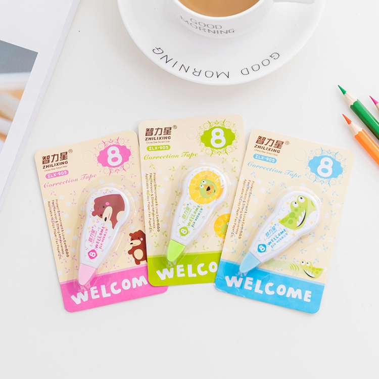 

3 PCS Creative Cartoon Animal Correction Belt Student Stationery School Supplies Color Random Delivery