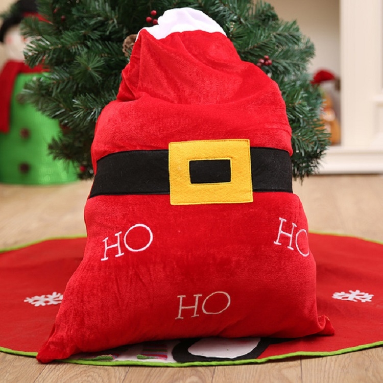 

Christmas Gold Velvet Embroidery Gift Bag Santa Claus Ornament(Belt)