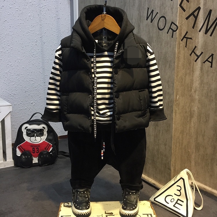 

Three Piece Suit Autumn and Winter Cotton Children Clothing, Height:15（130cm）