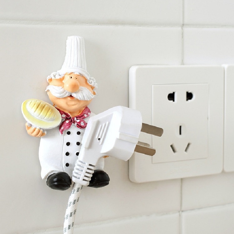

Cute Wall Self Adhesive Plug Resin Hook Kitchen Rack(Foot Drag)