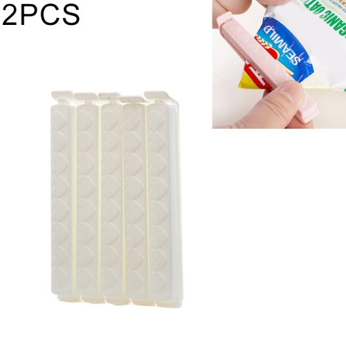 

2 PCS Plastic Bag Snack Bag Sealing Love Clip Kitchen Accessories White (Small)